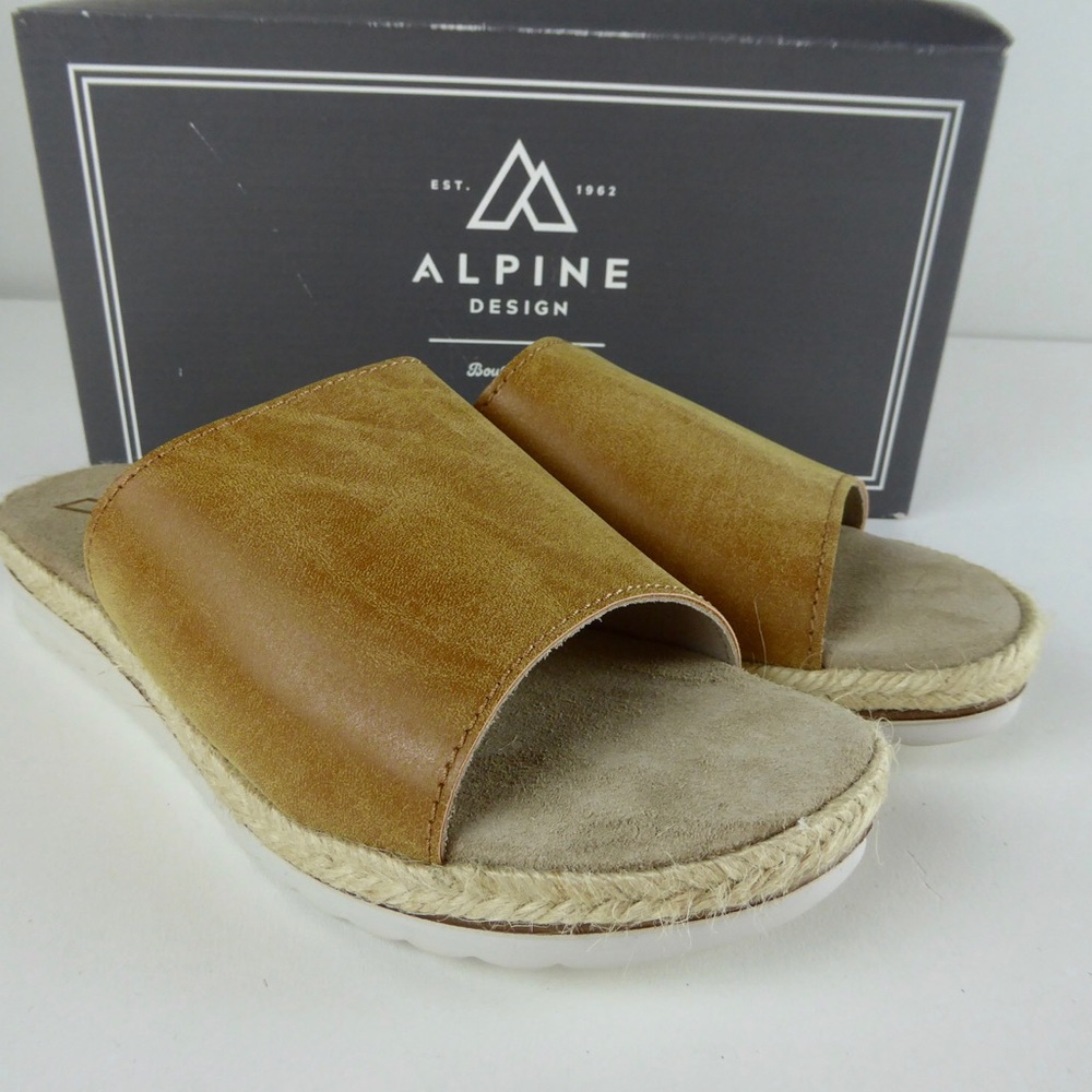Alpine Women’s Leather Strap Sandal Espadrille NIB
